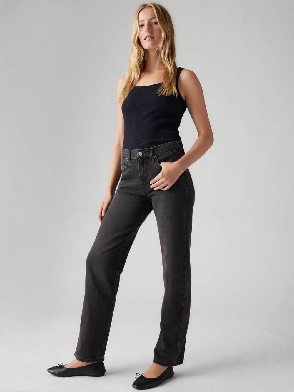 Levi Low Pro Straight Jeans Black Size 28
